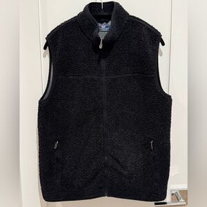 Vineyard Vines Mens Medium Nantucket Sherpa Fleece Full Zip Vest Black nautical